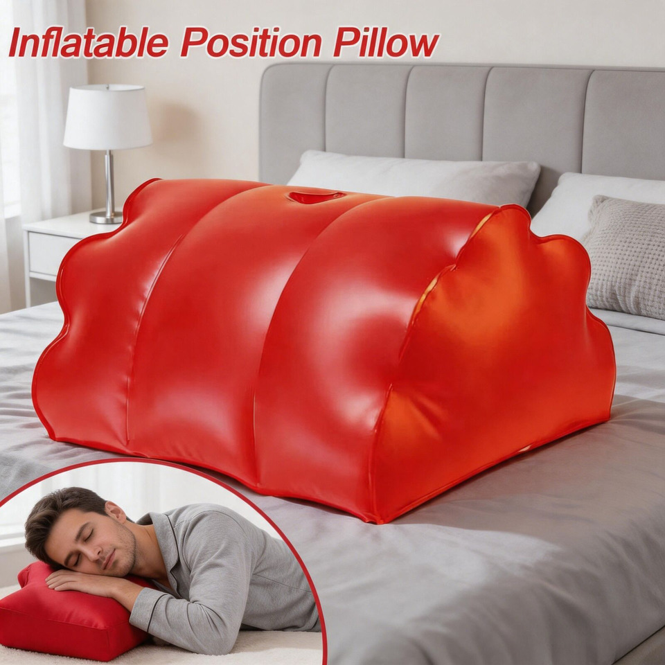 Bolster Cushion Round - PU Leather Inflatable Pillow Half Moon