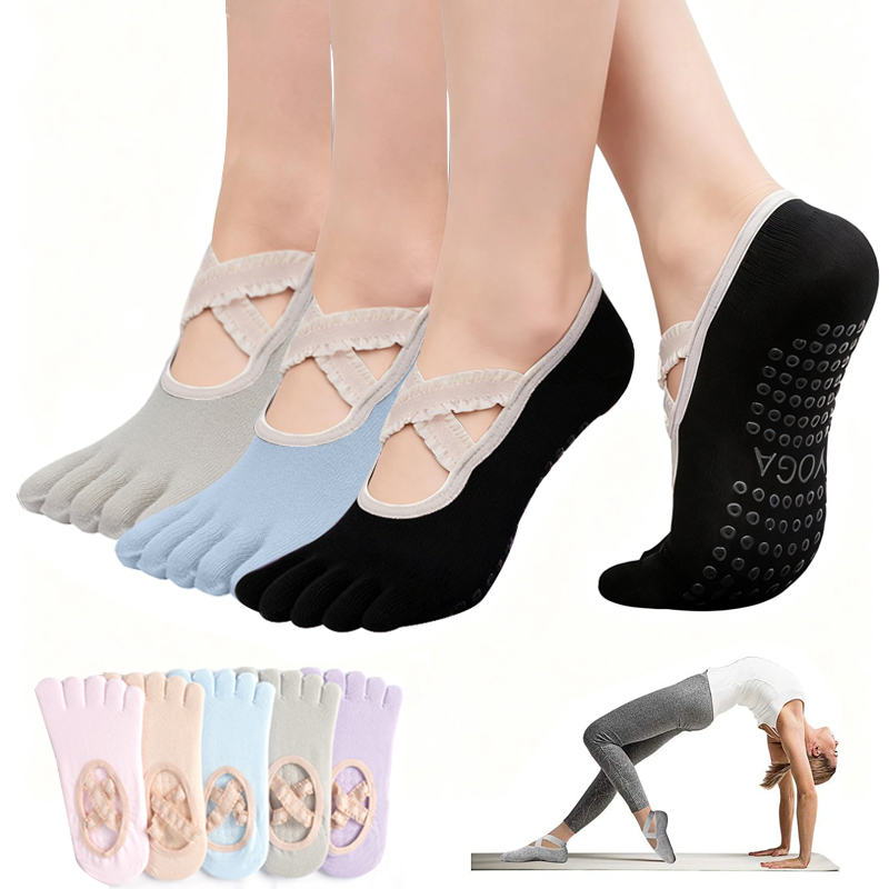 Pilates With Yoga - Ladies Non-Slip Pilates Socks Woman Lace