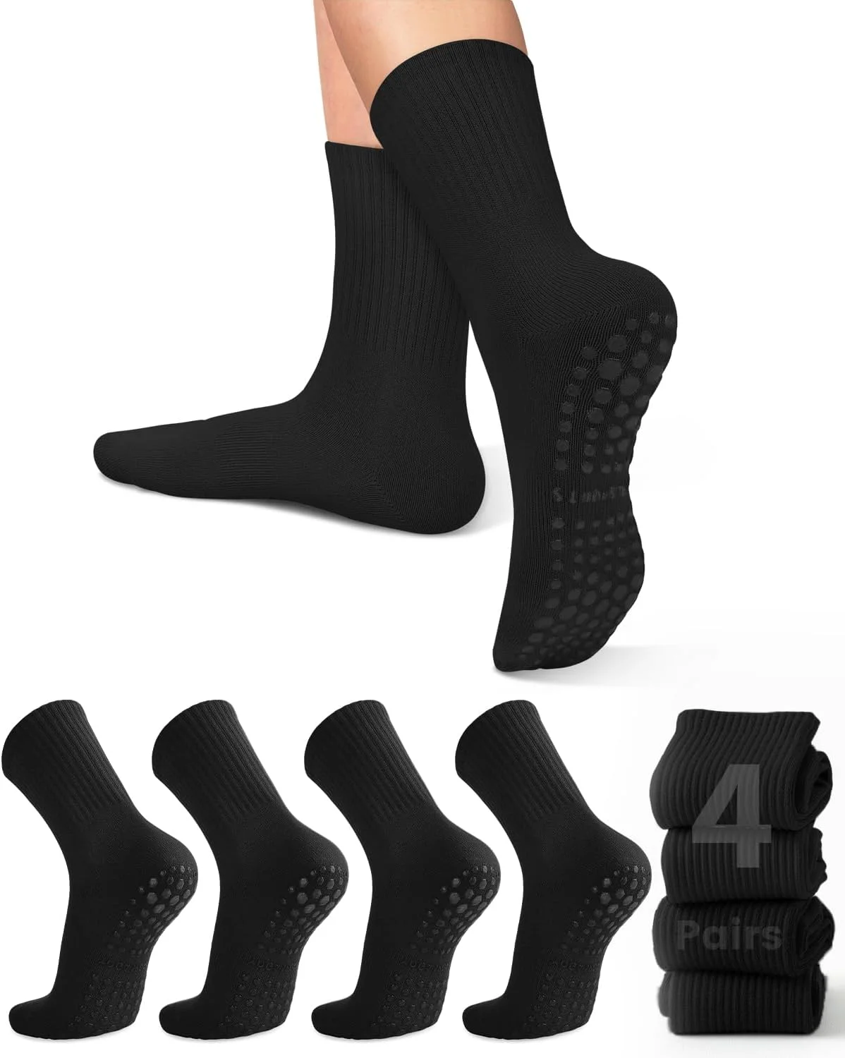 Pilates & Yoga Unleashed International Academy - 4 pairs of women's yoga socks,