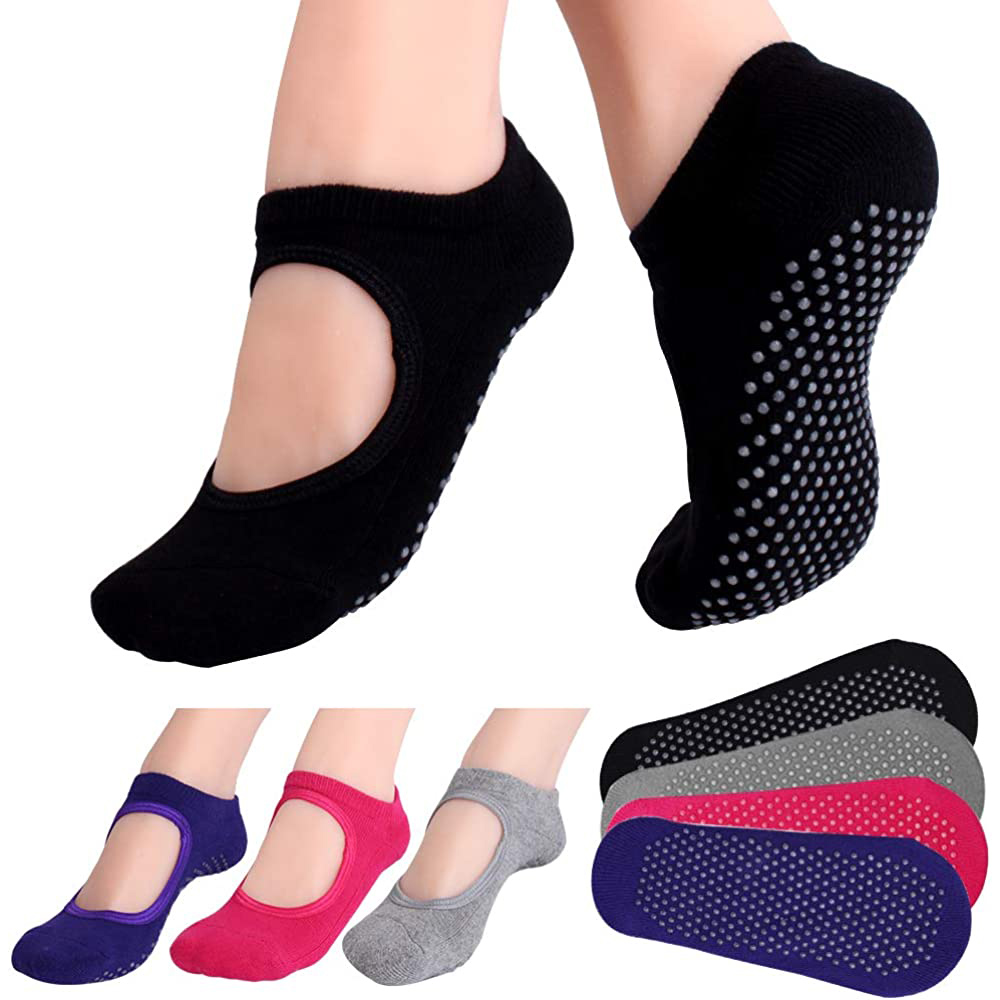 Pilates Yoga Sport - Backless Non-slip Fitness Pilates Socks Cotton
