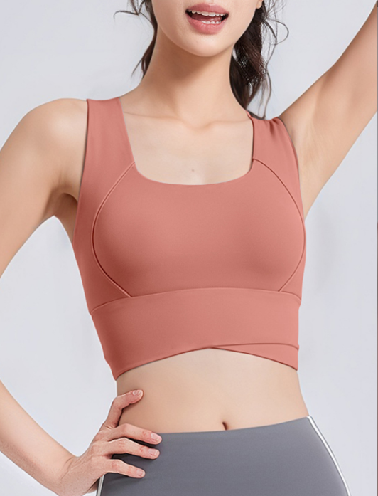 Pilates Yoga Wrap Top - Women High Waist Crisscross Sports Bra