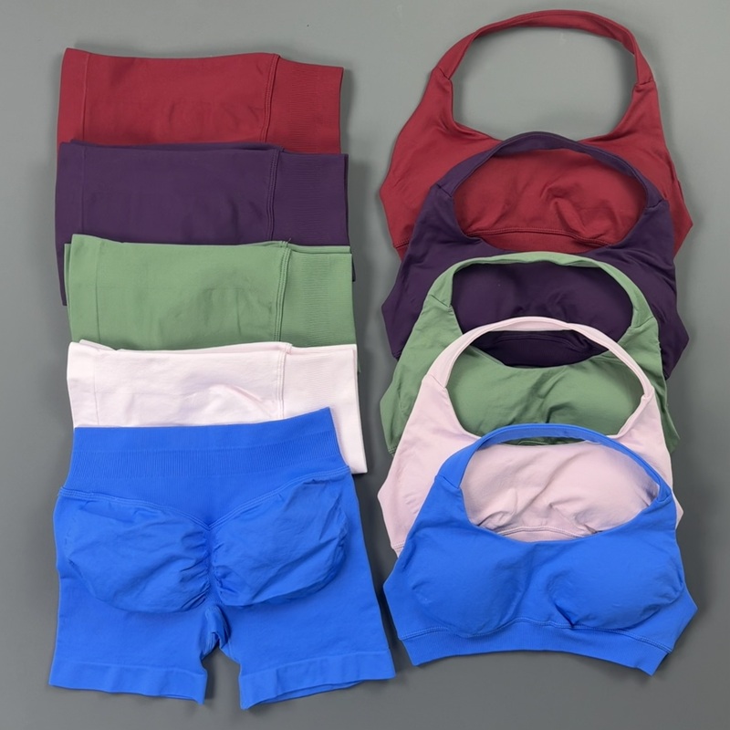 Pilates Yoga Wrap Top - 2 Pieces Histello Sports Set Women