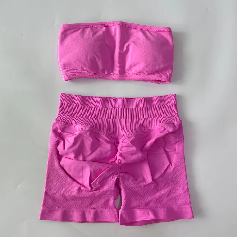 Yoga Women 2-Piece Set Bandeau - Pilates Yoga Outfit 评论和价格