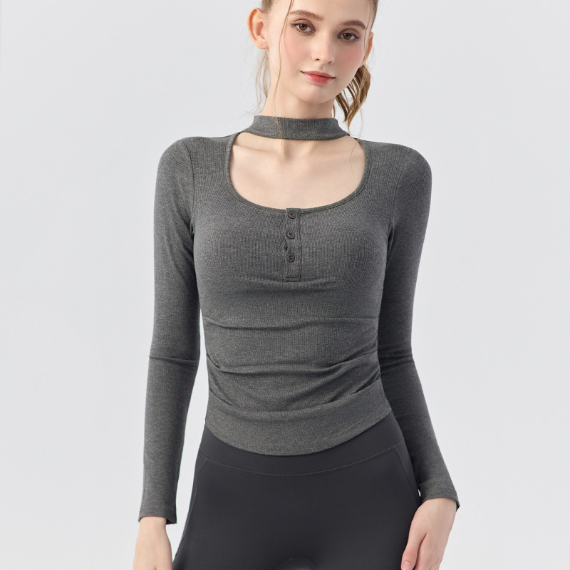Women's Wrap Neck Yoga Top, Ro - Pilates Yoga Wrap Top 评论和价格