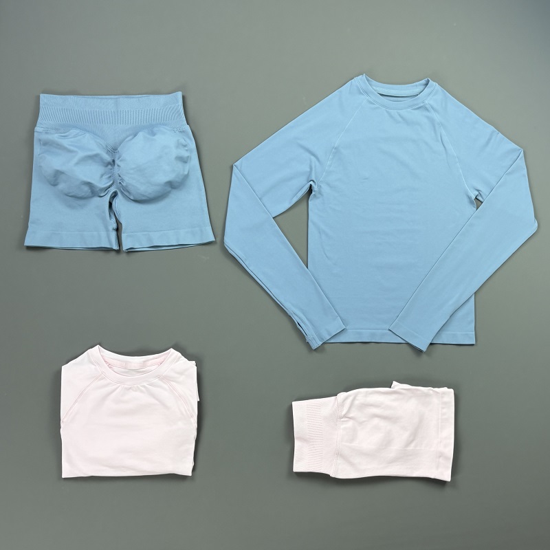 2 Piece Gym Set Women Raglan L - Pilates Yoga Wrap Top 评论和价格
