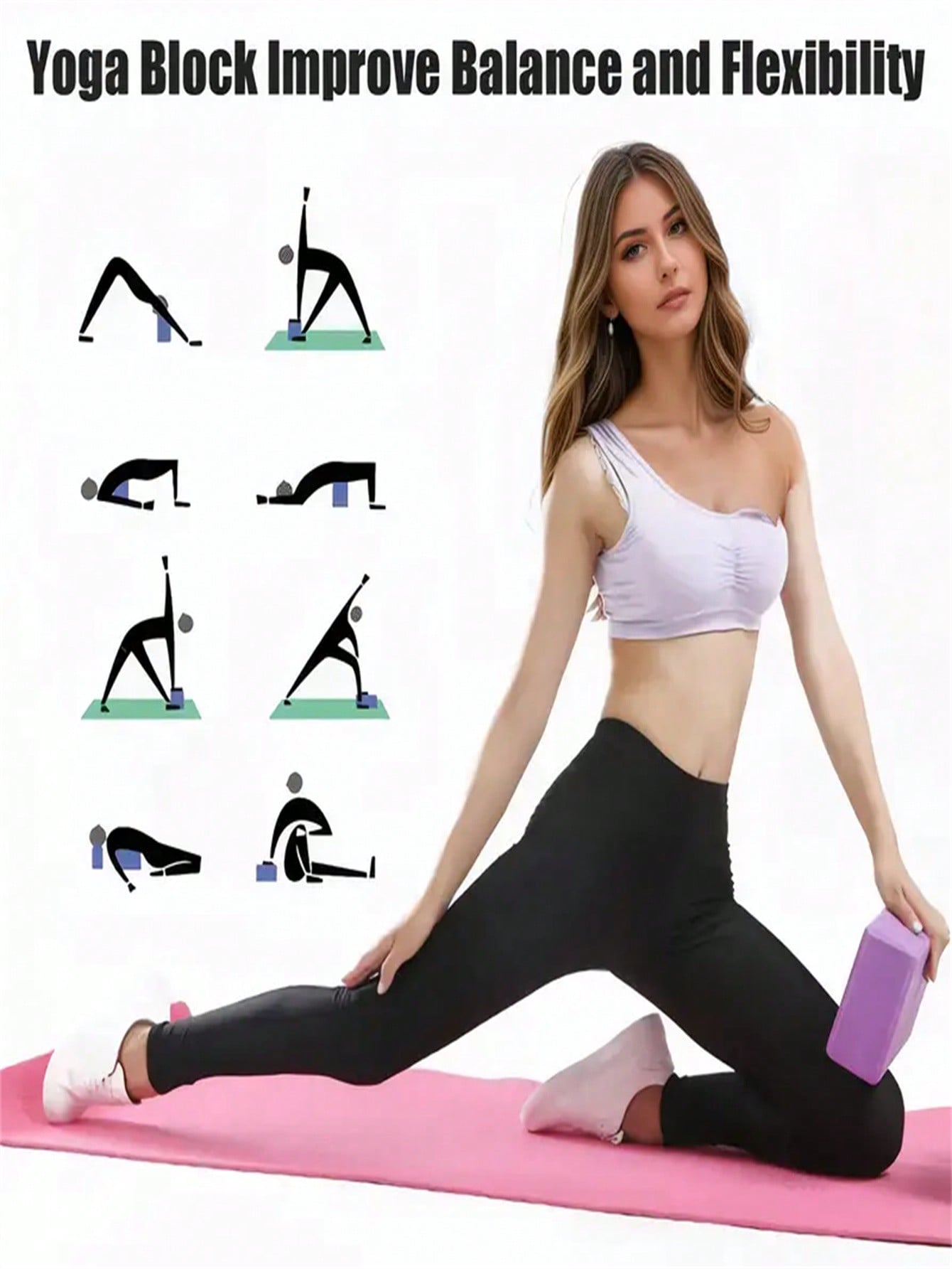 1 Black High-Density Eva Foam  - Pilates Yoga Block 评论和价格
