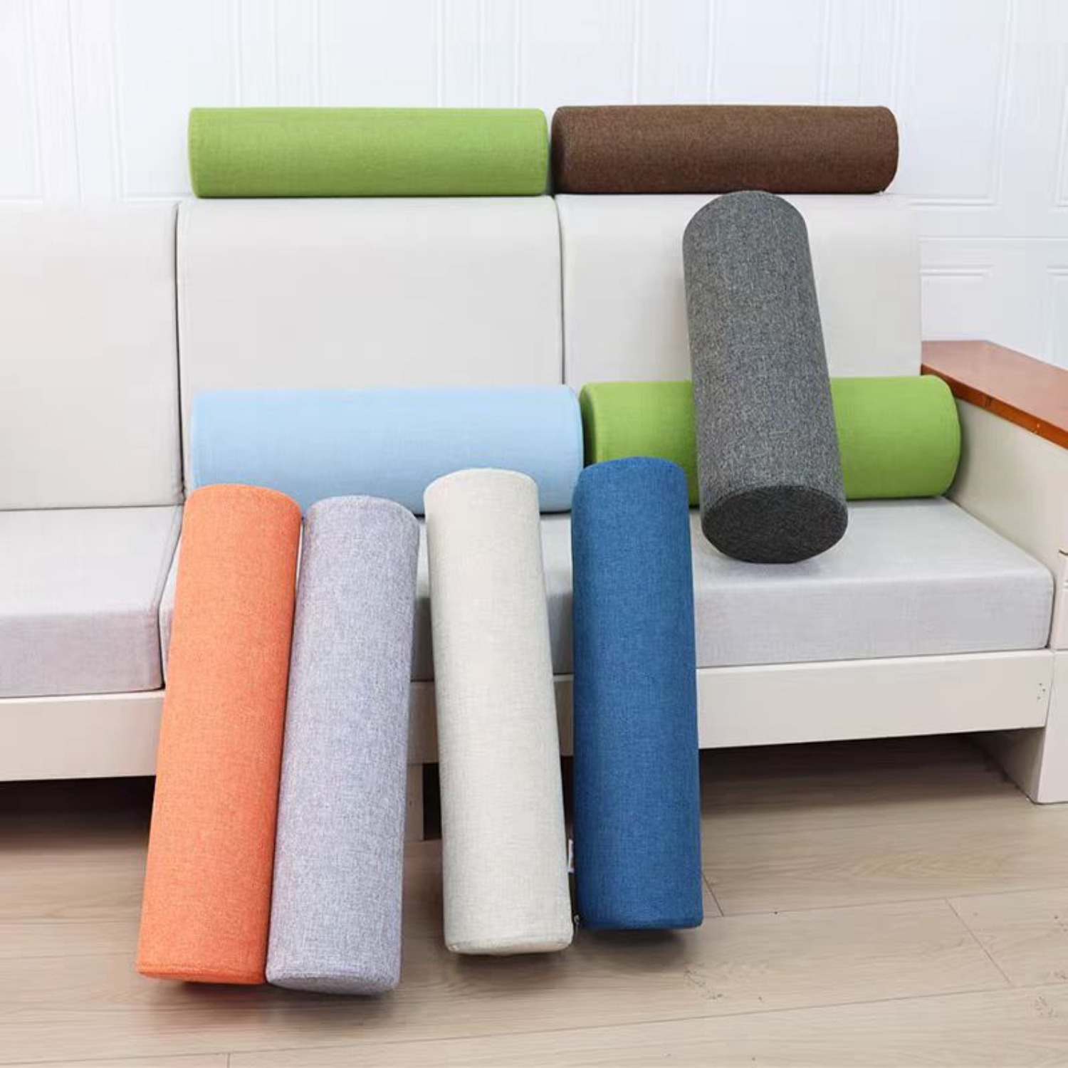 10cm Diameters Linen Cylinder  - Bolster Cushion Round 评论和价格