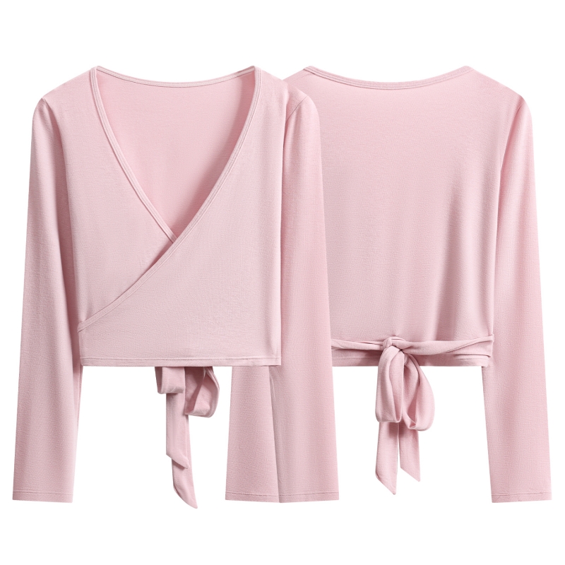 DRUR Long Sleeve Wrap Yoga Top - Pilates Yoga Wrap Top 评论和价格