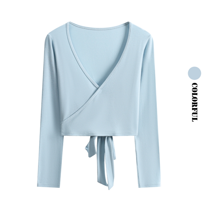 DRUR Long Sleeve Wrap Yoga Top - Pilates Yoga Wrap Top 评论和价格